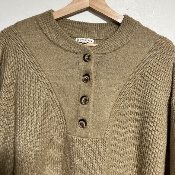 Moon River Olive Green Chunky Knit Sweater – Size M - Picture 2 of 9
